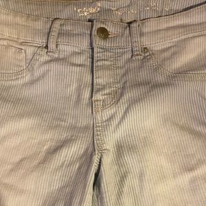 Cropped pinstripe jeggings